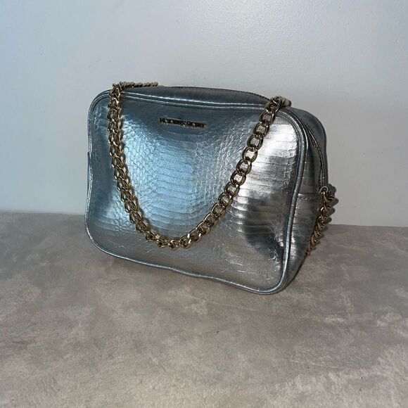 Victorias Secret Metallic Silver Crossbody Small - Picture 2 of 8